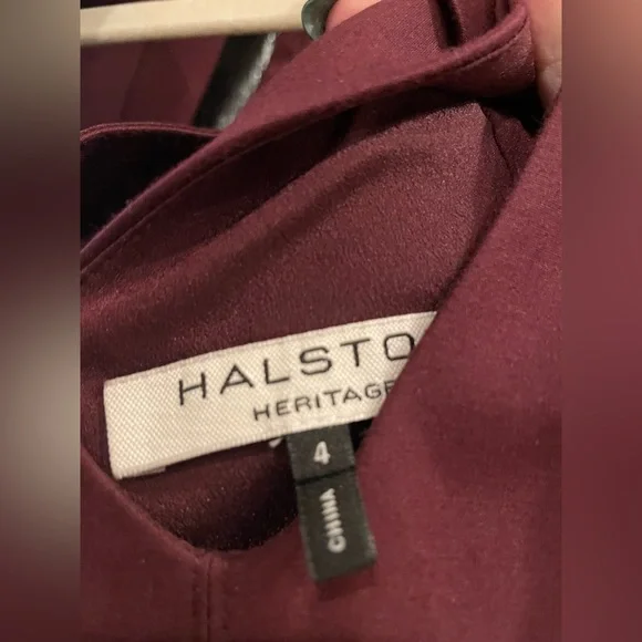 Halston Heritage burgundy sleeveless vneck dress size 4 - Picture 3 of 3